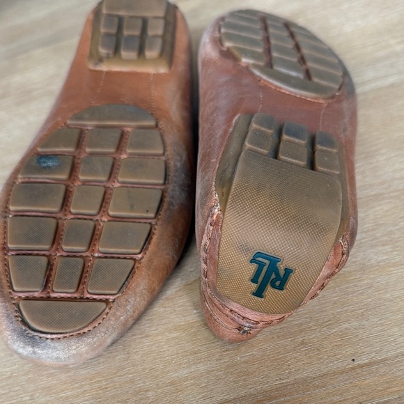 Ralph Lauren Men’s Caliana-fl-csl Tan Leather Loafers with Gold Accents - Picture 4 of 6